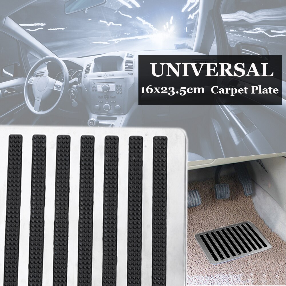 Portable Car Stainless Steel Floor Carpet Mat Patch Foot Heel Plate Pedal Pad X1