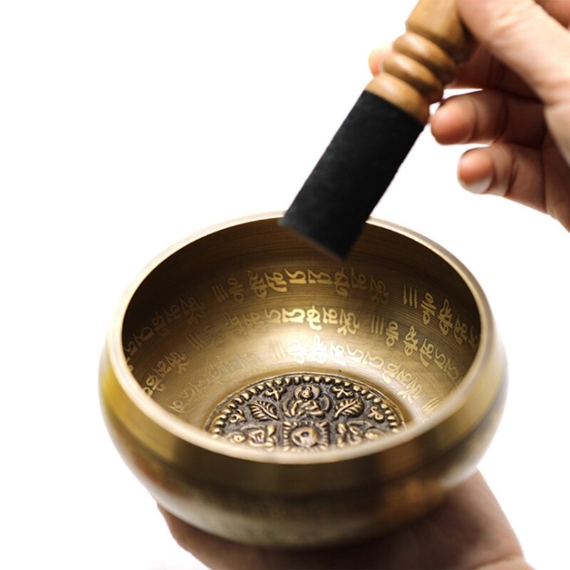 Ensemble de bols chantants tibétains, bol chantant avec maillet, fait à la main au népal pour la guérison et la pleine conscience