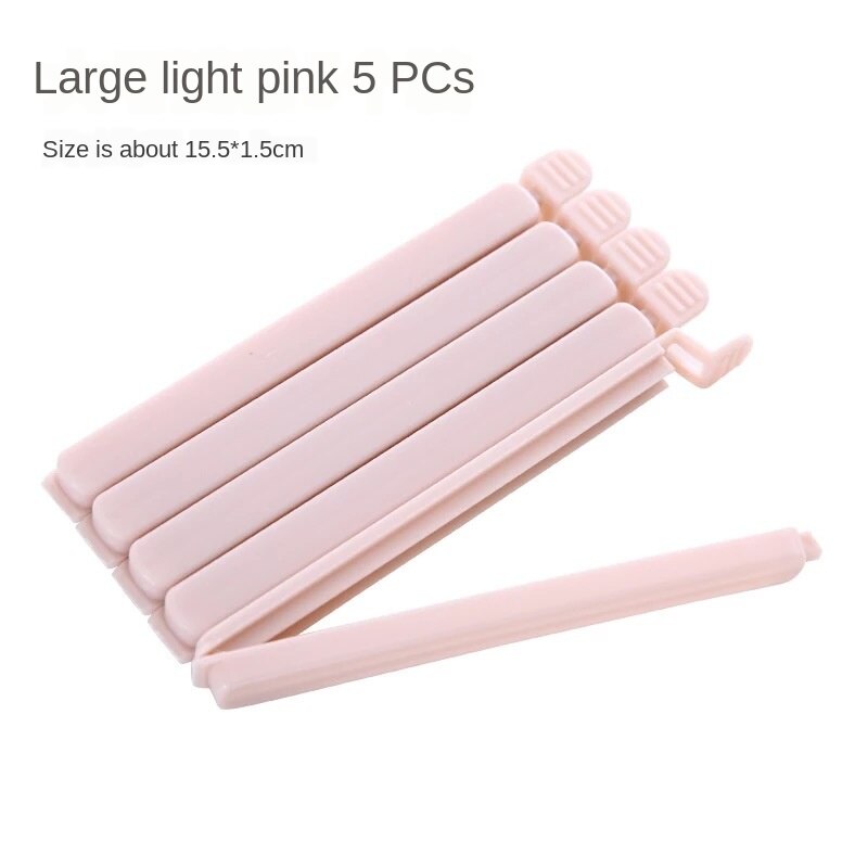 5 stk madpose clips 2 størrelser husholdning mad snack opbevaring tætning forsegling pose clips sealer klemme mad tæt klip forsegling køkkenværktøj: Store lyserøde 5 pakker