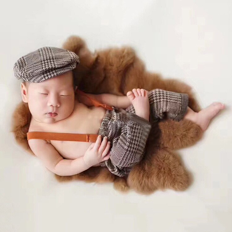 Baby Photography Props Newborn Photo Props Baby Peaked Hat Baby Overalls