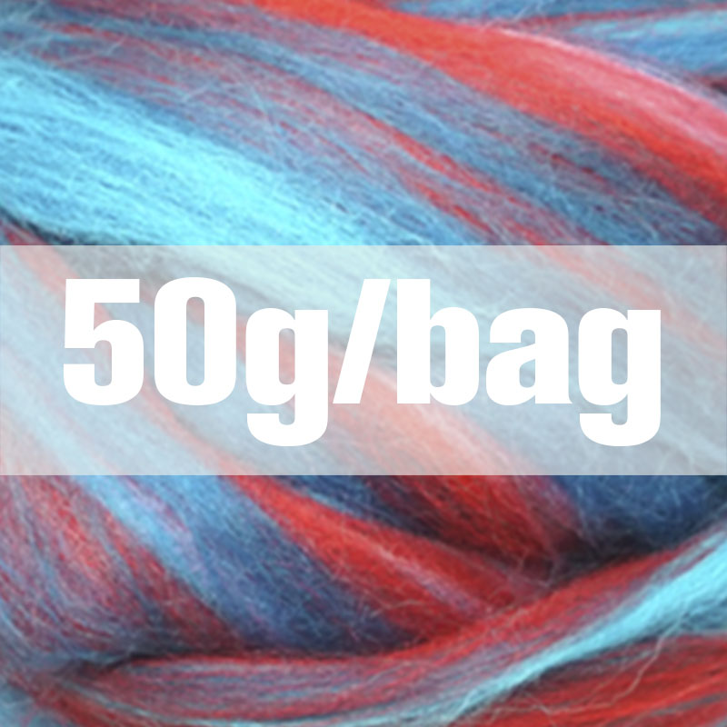 Extra Fijne kleur mengsel Merino Wol Gemengd wol roving fiber 50G Perfect in Nat en naaldvilten y06: 50g