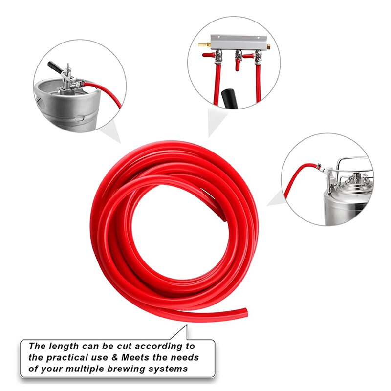 Tubo Flexible de PVC para fabricación de cerveza, dispensador de bebidas y cerveza, línea de Gas, antipresión, 7mm de diámetro, 5 metros de longitud