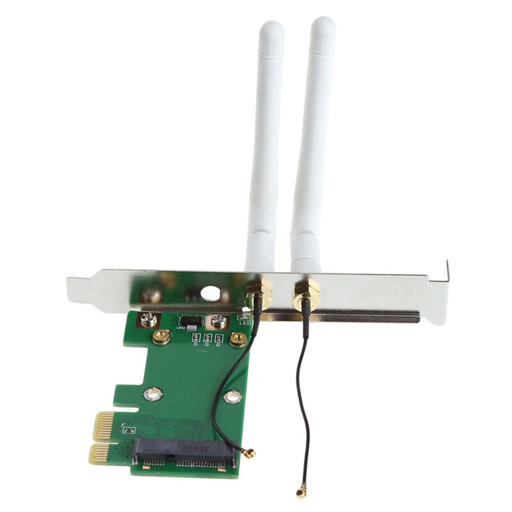 Wireless Wifi Netzwerk Karte Mini PCI-E Zu PCI-E 1x Desktop Adapter + 2x Antennen Konvertieren Die Mini-Karte Zu EINE Standard PCI-Express