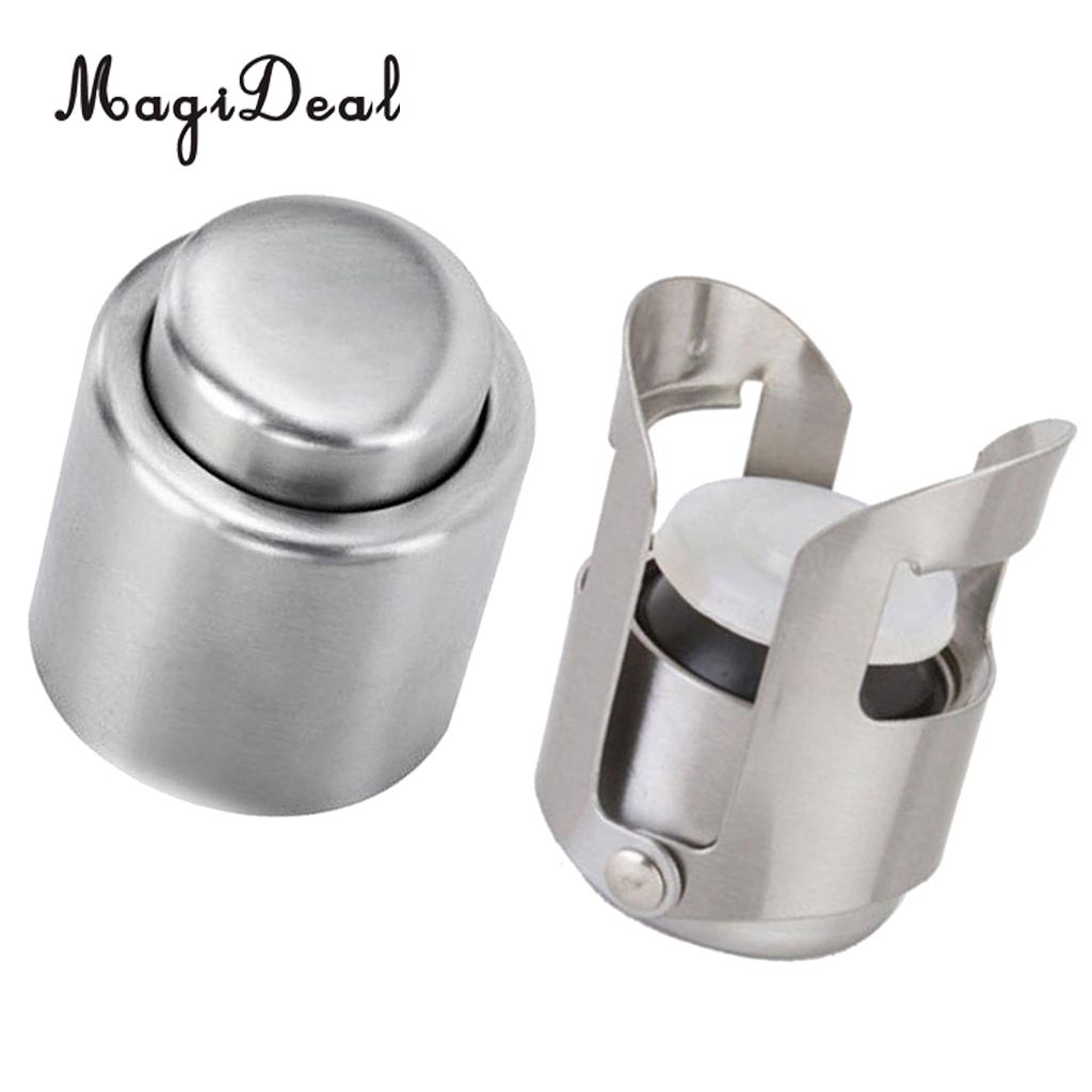 2x handy rustfrit stål vakuum vinflaske prop prop låg pumpe sealer holder øl frisk i dagevis med lufttæt forsegling 4.2/2.5cm