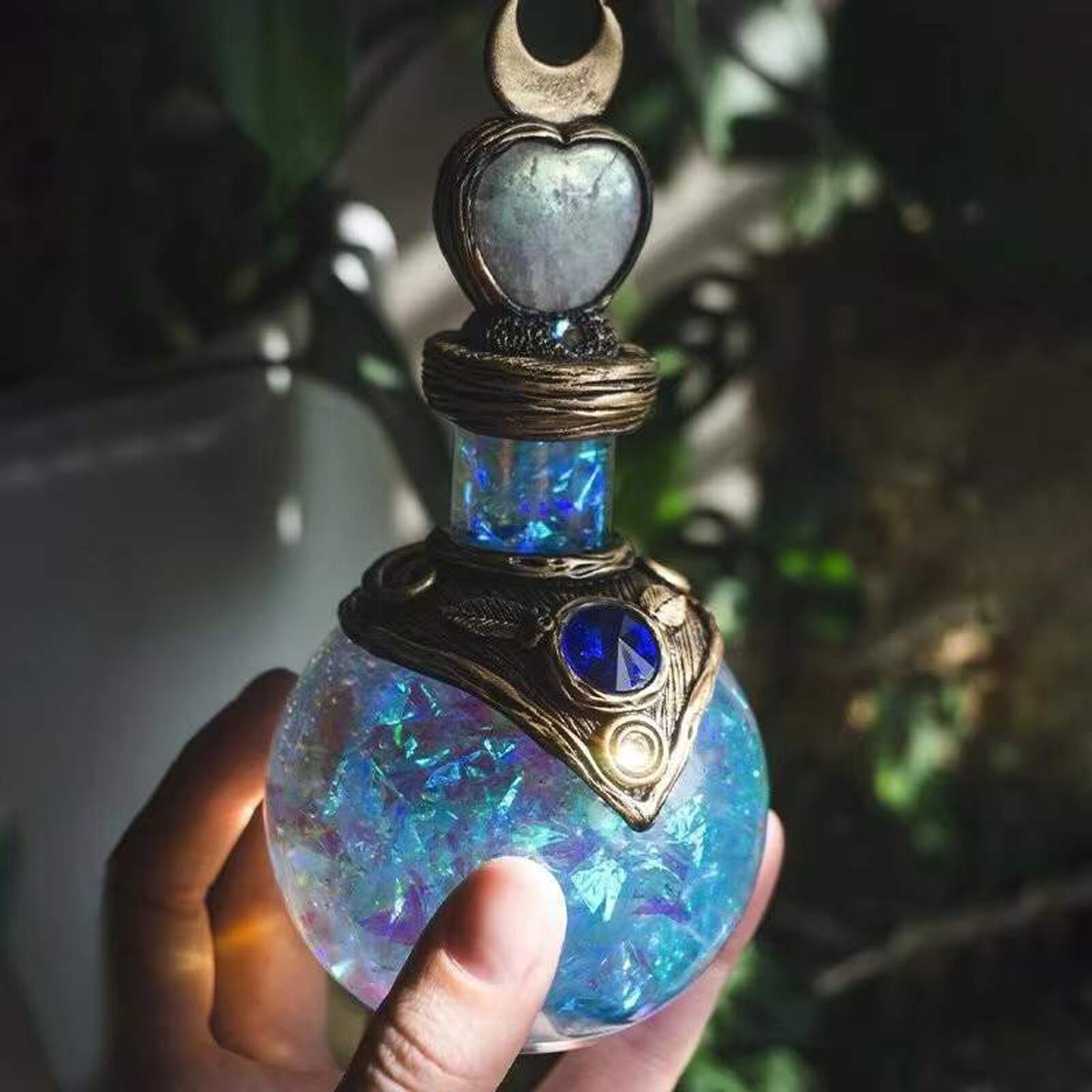 Poción mágica de Luna, decoración creativa de escritorio con forma de sirena, Aura, elfos, Tesoro, frasco de muestra, frasco de decoración del hogar