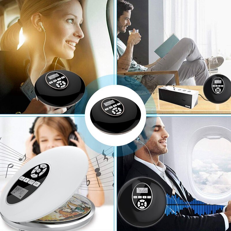 Portable CD Player with Bluetooth Walkman Player with LCD Display o 3.5mm Jack for