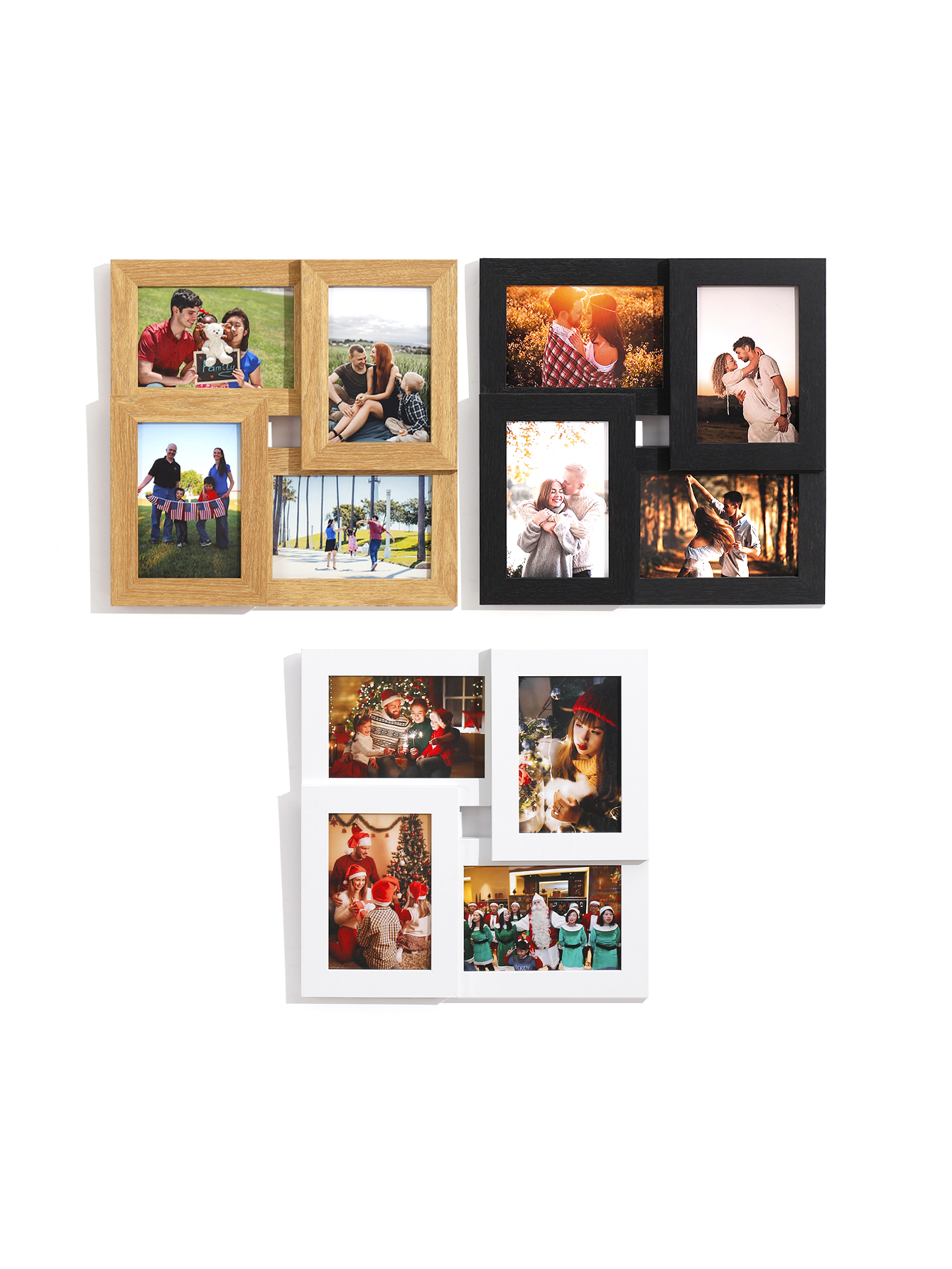 Marcos de fotos de 4x6 para decoración de pared, conjunto de 4 marcos de fotos familiares, Collage de decoración de pared para Familia, Parejas, amigos