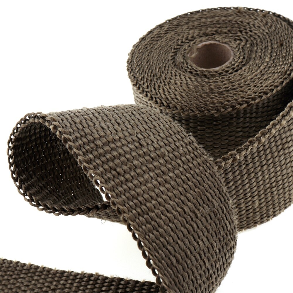 5m termisk udstødningsrør tape varmeisolerende wrap tape brandsikker stofrulle med holdbare stålbindere til bil 1 stk.