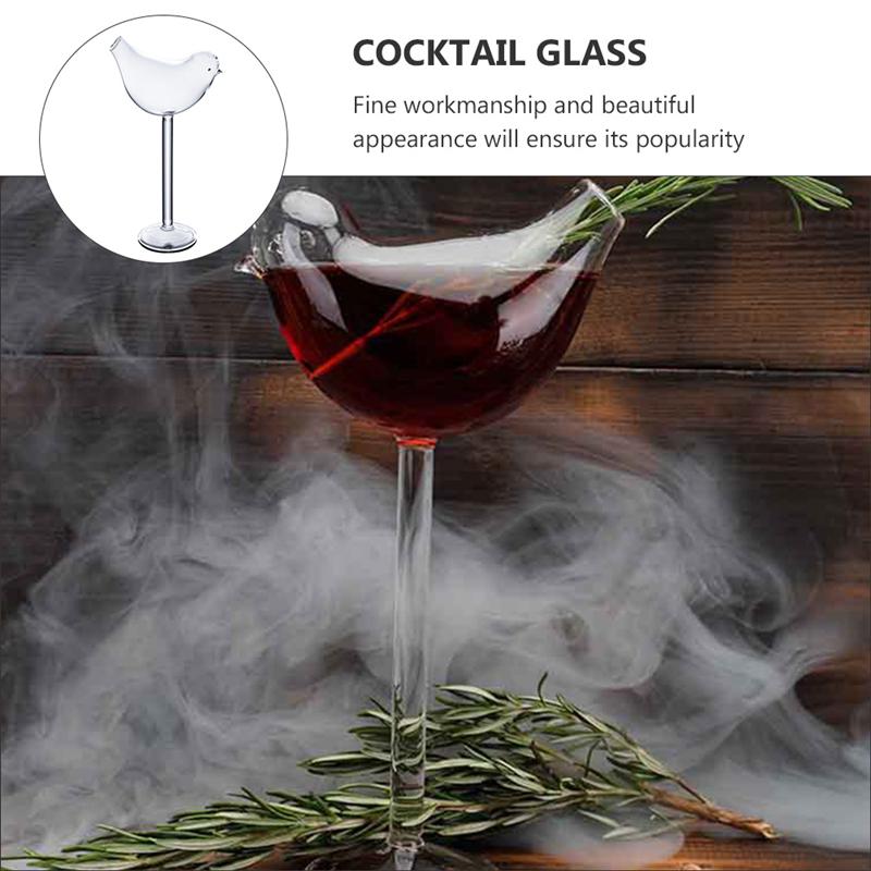 Vasos de cristal con forma de pájaro para cóctel, 2 uds., transparente