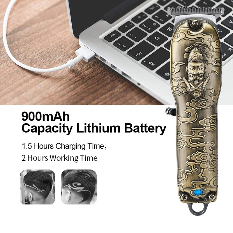 Cordless hair trimmer barber clippers for men beard shaver salon T blade outliner Electric Hair Cutting Machine USB rechargeable