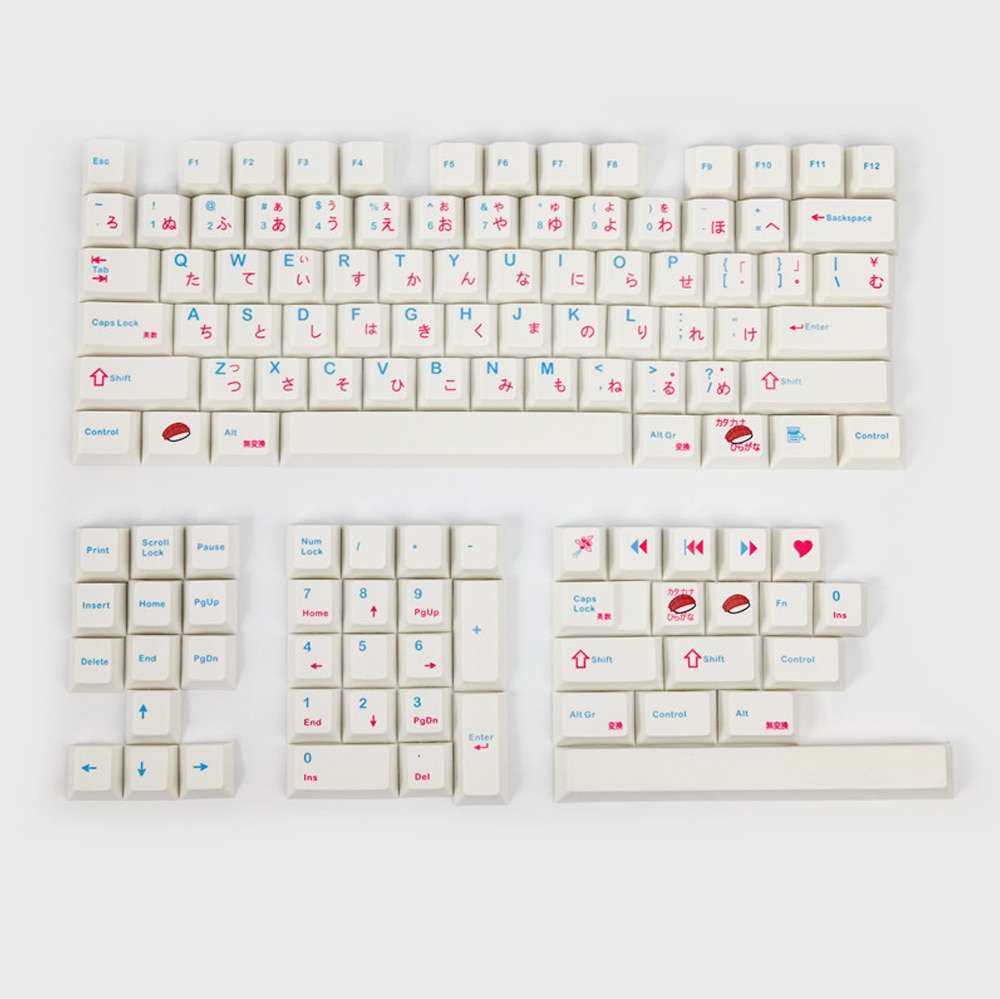 PBT Keycaps 120 Keys Cherry Profile Dye-Sub Personalized Japanese Keycaps for Cherry MX Mechanical Keyboards