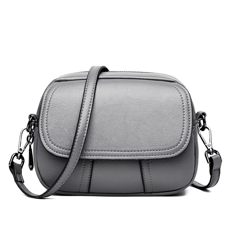Proste małe PU skórzane torby na ramię Crossbody dla kobiet 2020 torebki i torebki luksusowy projektant zwykły torebka kobieca robić noszenia na ukos: szary