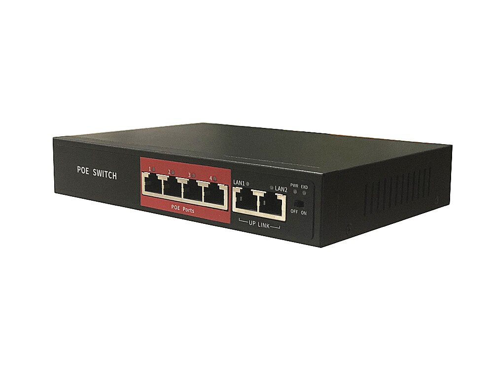 4 + 2 Ports 48V interrupteur Ethernet pour caméra IP 1236 alimentation 4CH commutateur POE IEEE802.3af/à injecteur PoE