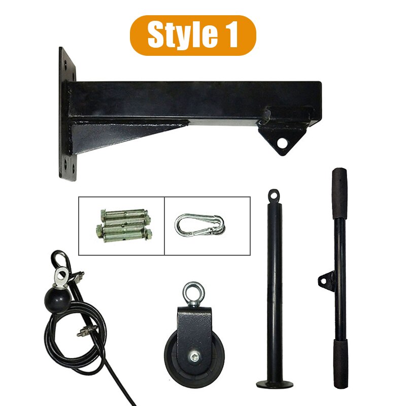 Gym Wall Mounted Fitness DIY Pulley Cable Machine Blaster Trainer With Pulley Attachments Biceps Triceps Workout Pull Down Rope: Style 1
