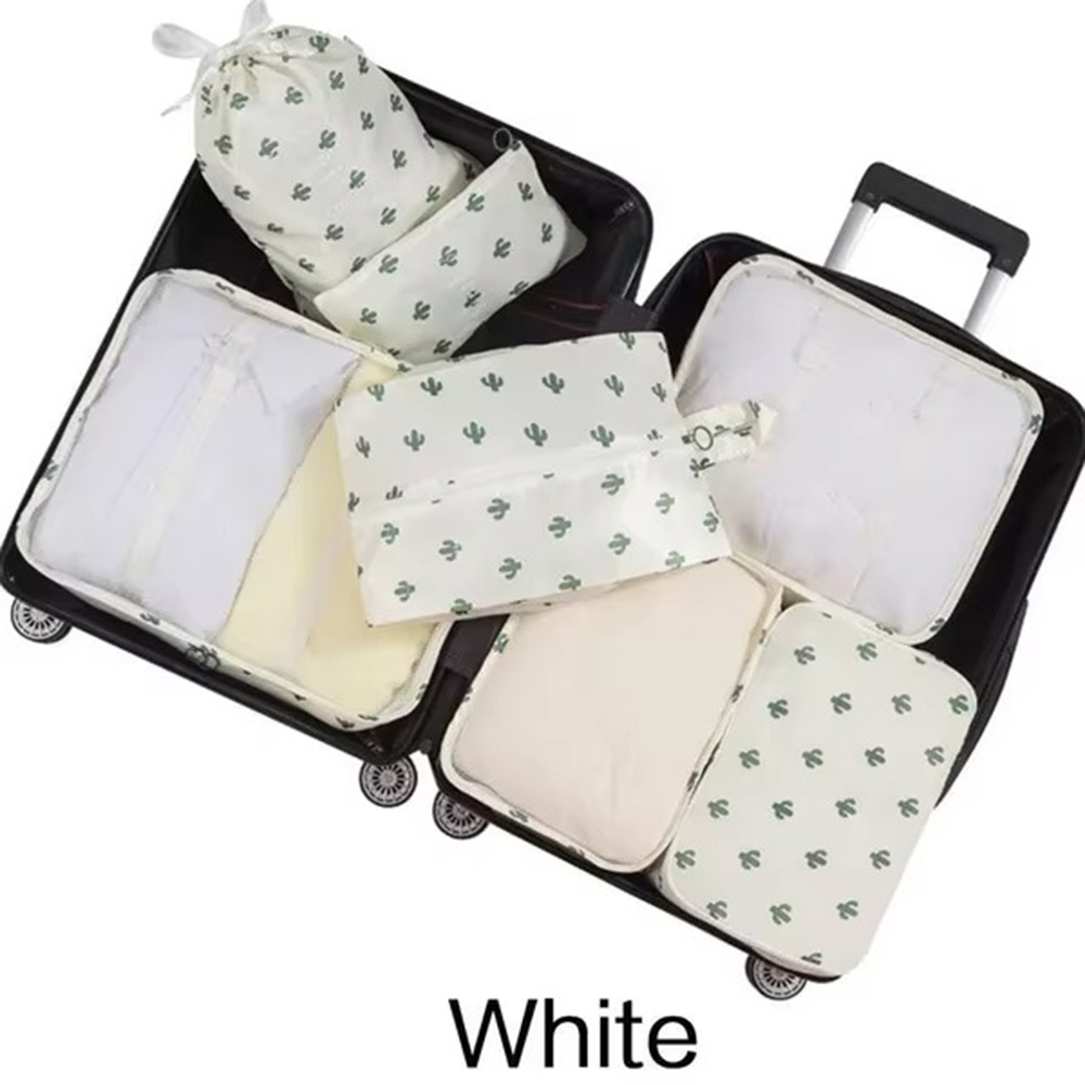 6Pcs/Set Travel Luggage Cubes Set - Foldable Storage Bags for Clothes, Shoes, Underwear, and Accessories, Suitcase Organizer: Fuchsia