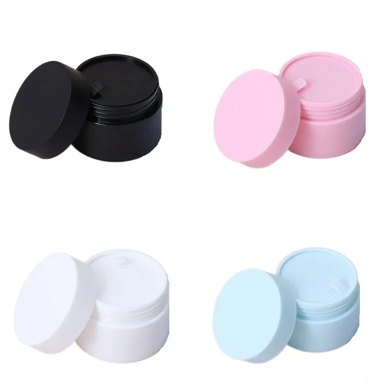 5 stuks lege , 10g/15g/20g/30g/50g navulbare plastic potjes voor op reis, crèmepotjes, doosjes, draagbare cosmetische flesjes met smalle taille.