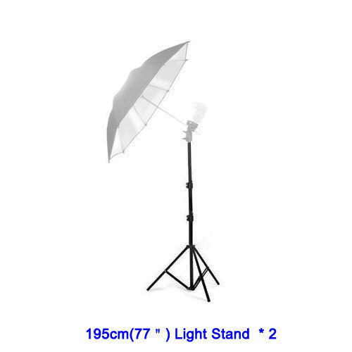 2pcs 195cm Light Stand Flash Studio Lighting Umbrella Foldable Studio Photography Light Flash Stand Support Three Flash Tripod