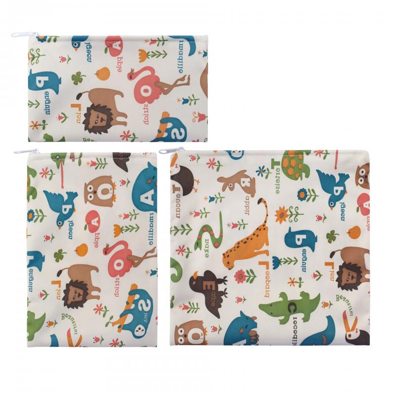 3Pcs/Set Lunch Bag Reusable Sandwich Bag Snack Bag Lunch Box With Zipper Washable Food Safety BPA Free Eco-friendly Waterproof: 04 3pcs