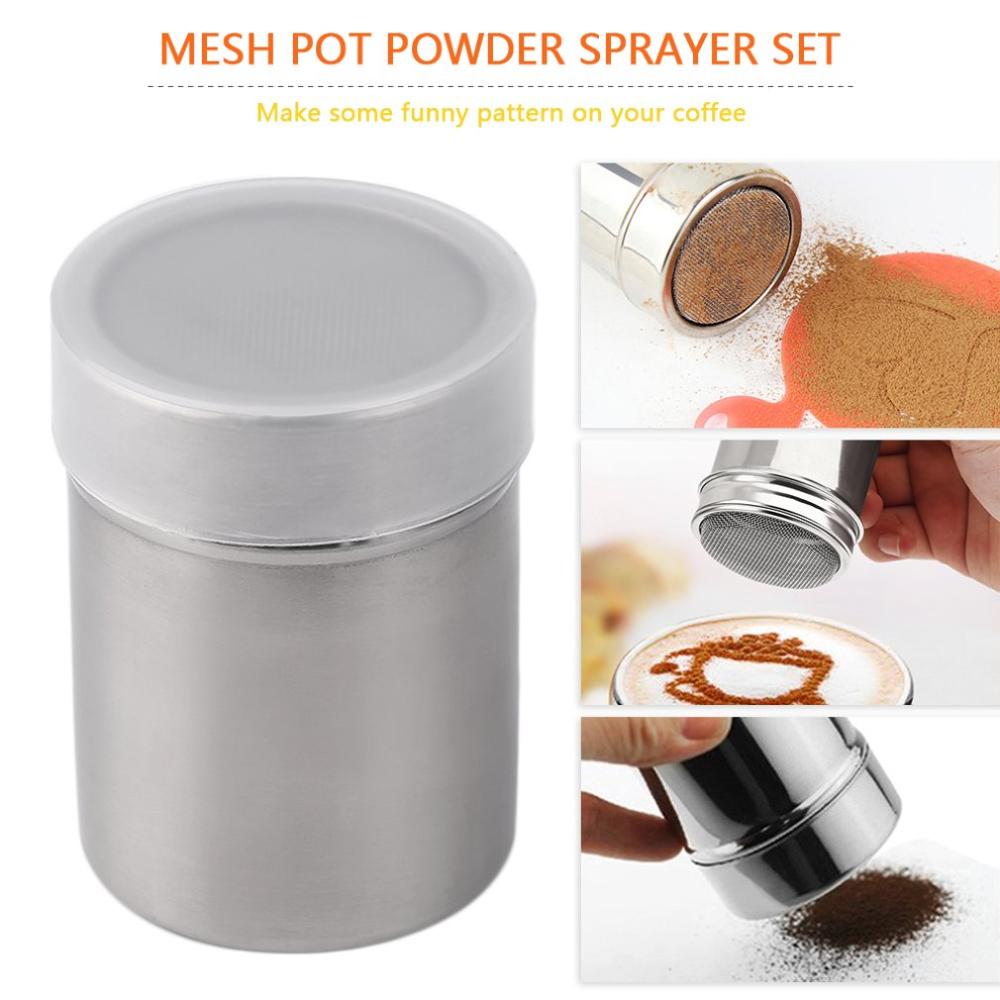 12 Stuks Rvs Chocolade Shaker Cacao Meel Koffie Zifter Koffie Stencils Template Strooit Pad Duster Spray
