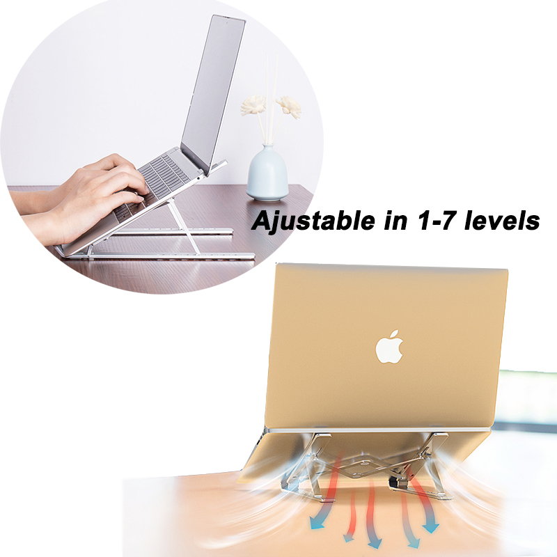 Bærbar laptop beslag aluminiumslegering bærbar holder justerbar sammenfoldelig radiator hylde til notebook computer beslag skridsikkert