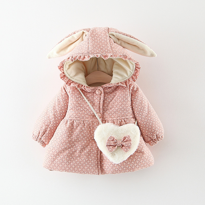 Herbst Winter Baby Mädchen Mäntel Jacken Für Mädchen Drucken Mit Kapuze Dicke Warme freundlicher Outwears Kleinkind Mäntel Kleinkind Baby Mädchen Kleidung: Rosa / 18m