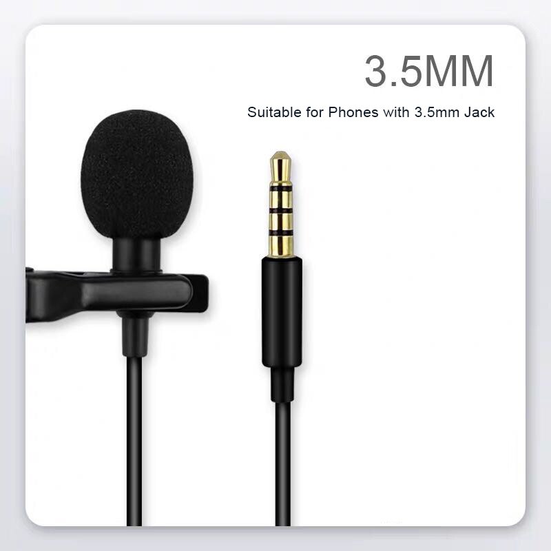 Mini Microphone For IOS Android Phone Omnidirectional lavalier microphone recording K song interview recording portable micropho: 3.5MM