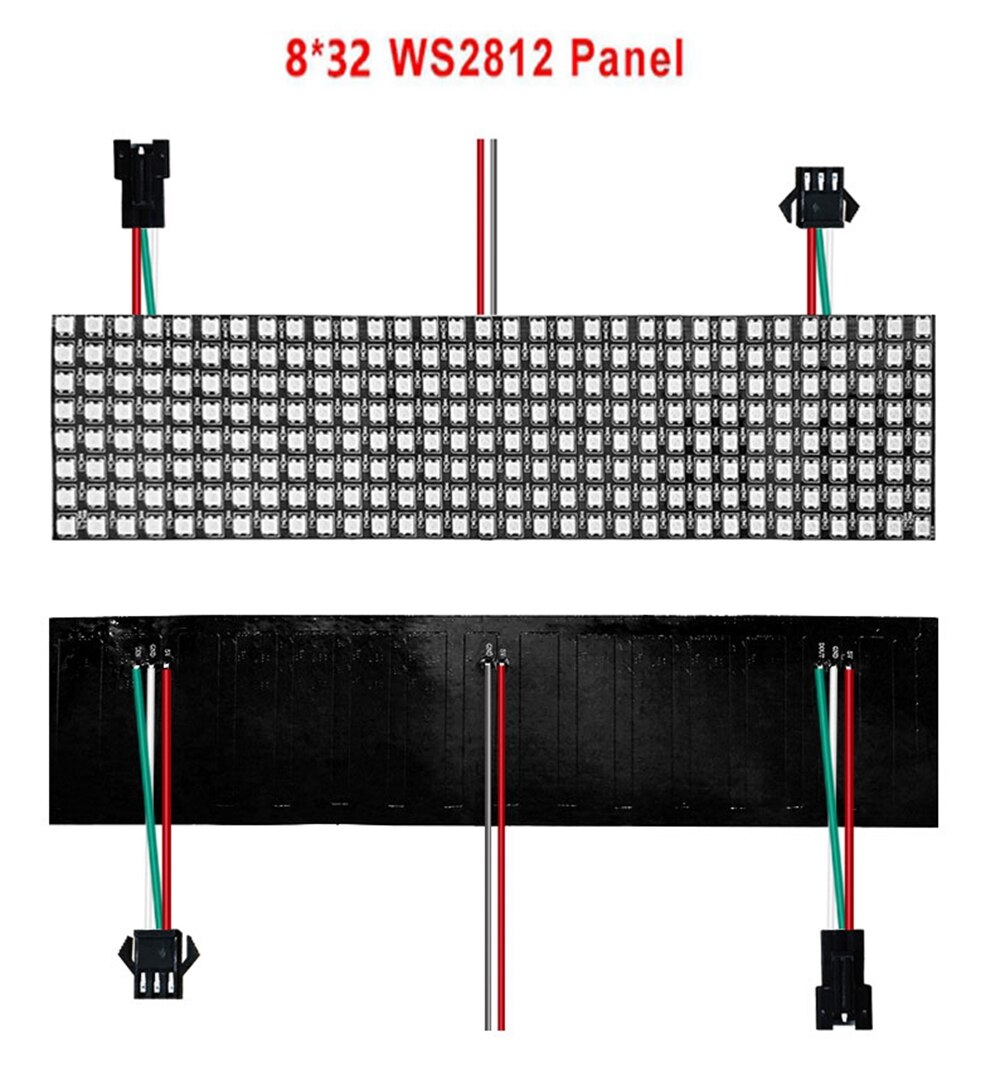 WS2812b 8x32 16x16 8x8 WS2812 Led Pixel Module 21 Keys USB Small Screen Kit Individually Addressable Lamp Beads: 8X32 Screen