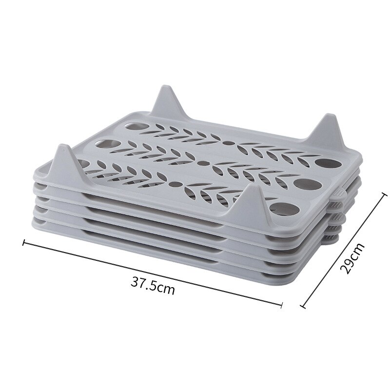 1PC Fold Garment Board Plastic Multi-function Fast Folding Board Clothes T-shirt Sweater Storage Organizing Rack for Wardrobe: 1PC Gray L