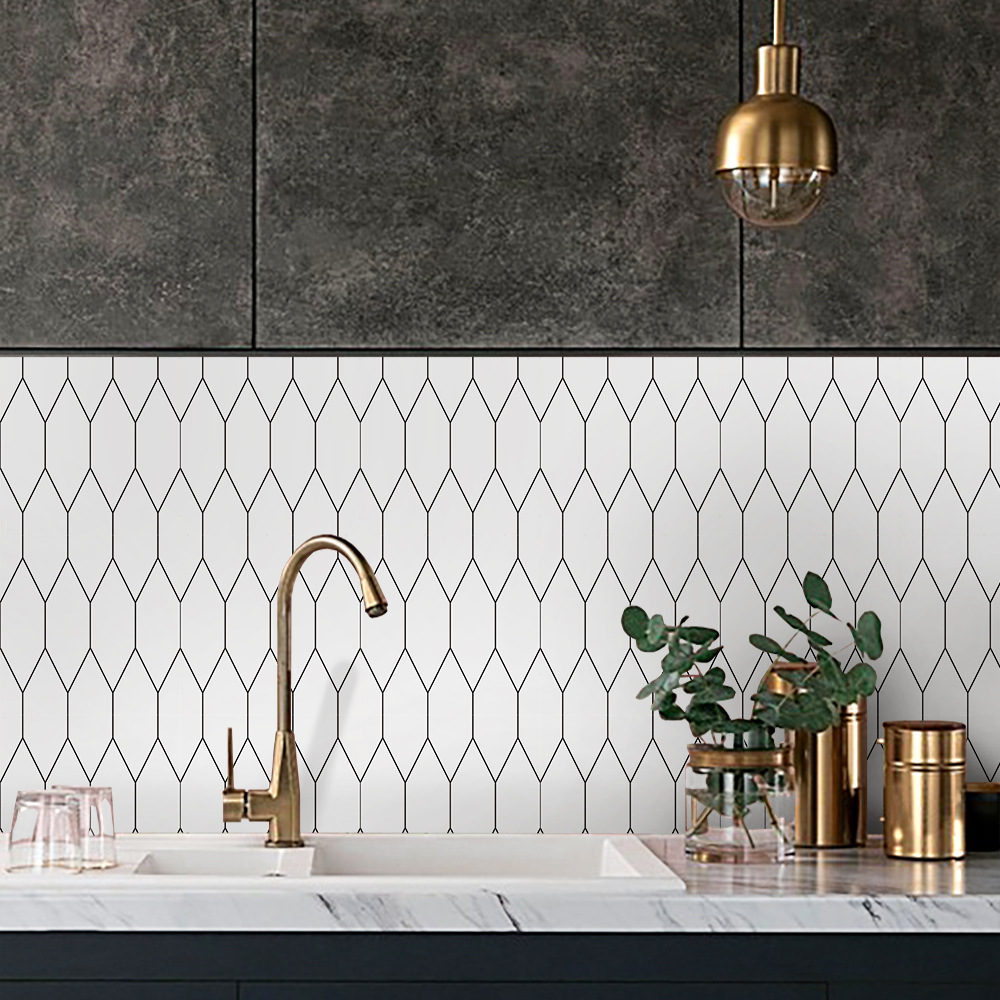 Peel and Stick White Backsplash Tile 3D Self Adhesive Vinyl Wall Sticker Wallpaper for Kitchen Bathroom Waterproof Removable: white 2 / 15x15cmx10pcs