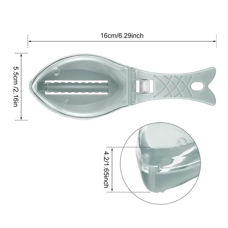 Fish Scales Graters Scraper Fish Cleaning Tool Scraping Scales Device with Cover Home Kitchen Cooking Fish Tool Kitchen Tools