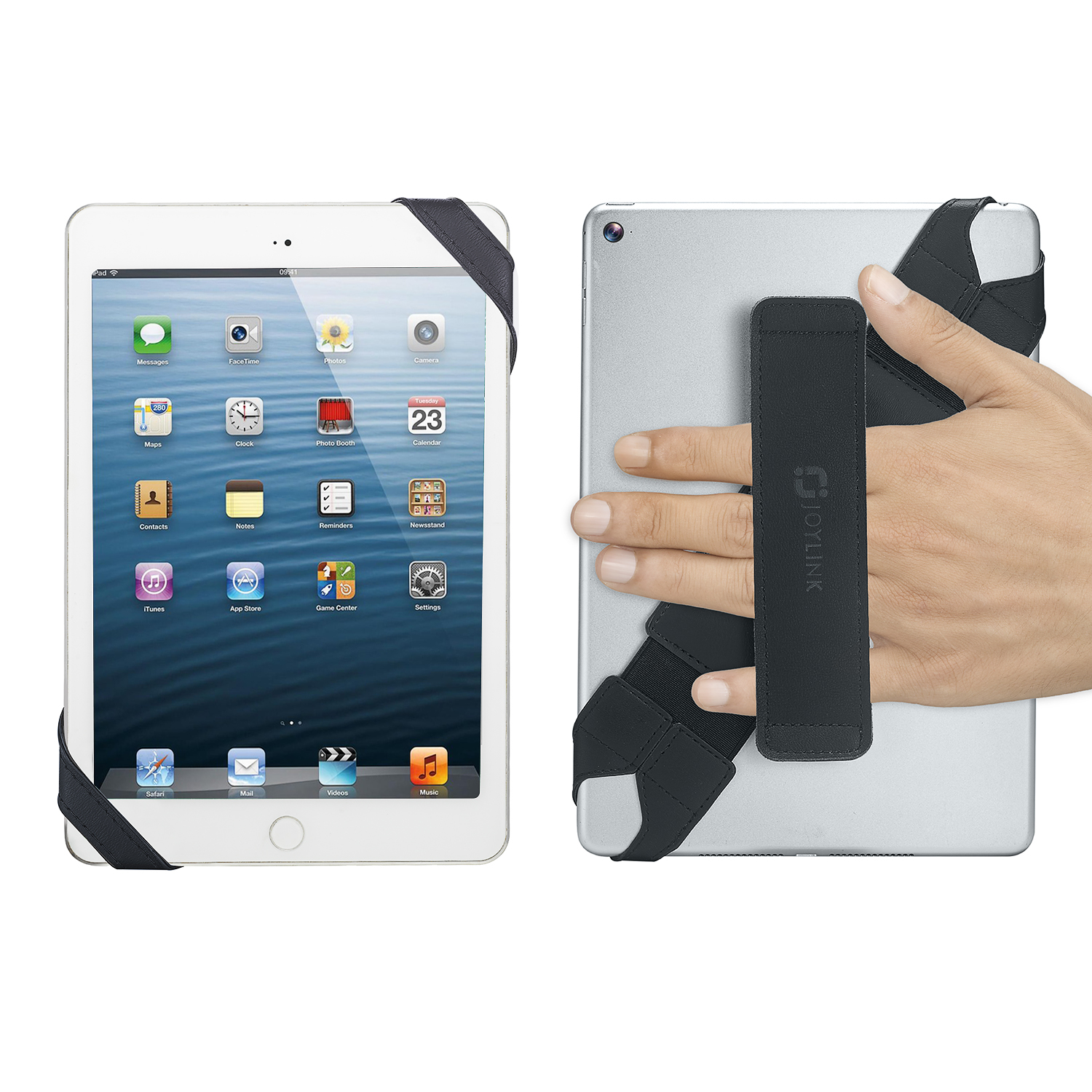 Tablet Stand Holder for iPad 9.7 10.5 inch Joylink 360 Degrees Swivel Generic Hand Strap Leather Handle Grip with Elastic Belt