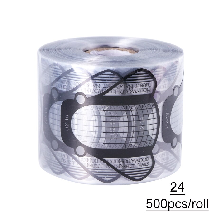 500pcs Nail Art French Acrylic UV Gel Extension Tips Quick Building Form Guide For Nail Extension Stencil Manicure Tools LY941-1: 24