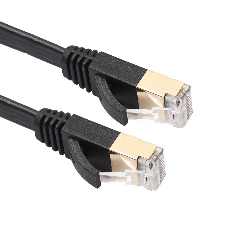 Lballist Kat 7 Ethernet Ultra Platte RJ45 Patch Kabel voor Modem Router LAN Netwerk Vergulde 1 m 1.8 m 3 m 5 m 10 m 15 m