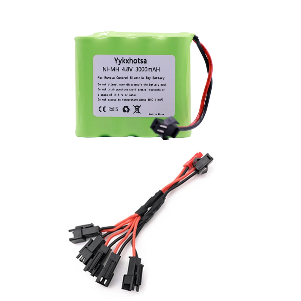 4.8V 3000mah NiMH Batterij SM Plug en Lader Voor Rc speelgoed Auto 'S Tanks Robots Boten Guns Ni-Mh AA 4.8 v Batterij speelgoed accessoire