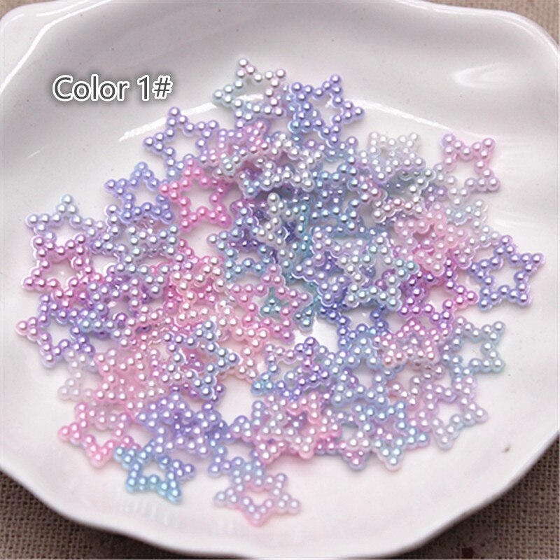 100 stk 12mm enhjørning farge abs perle stjerne form cabochons scrapbooking rekvisita festdekorasjon konfetti gjør selv håndverk