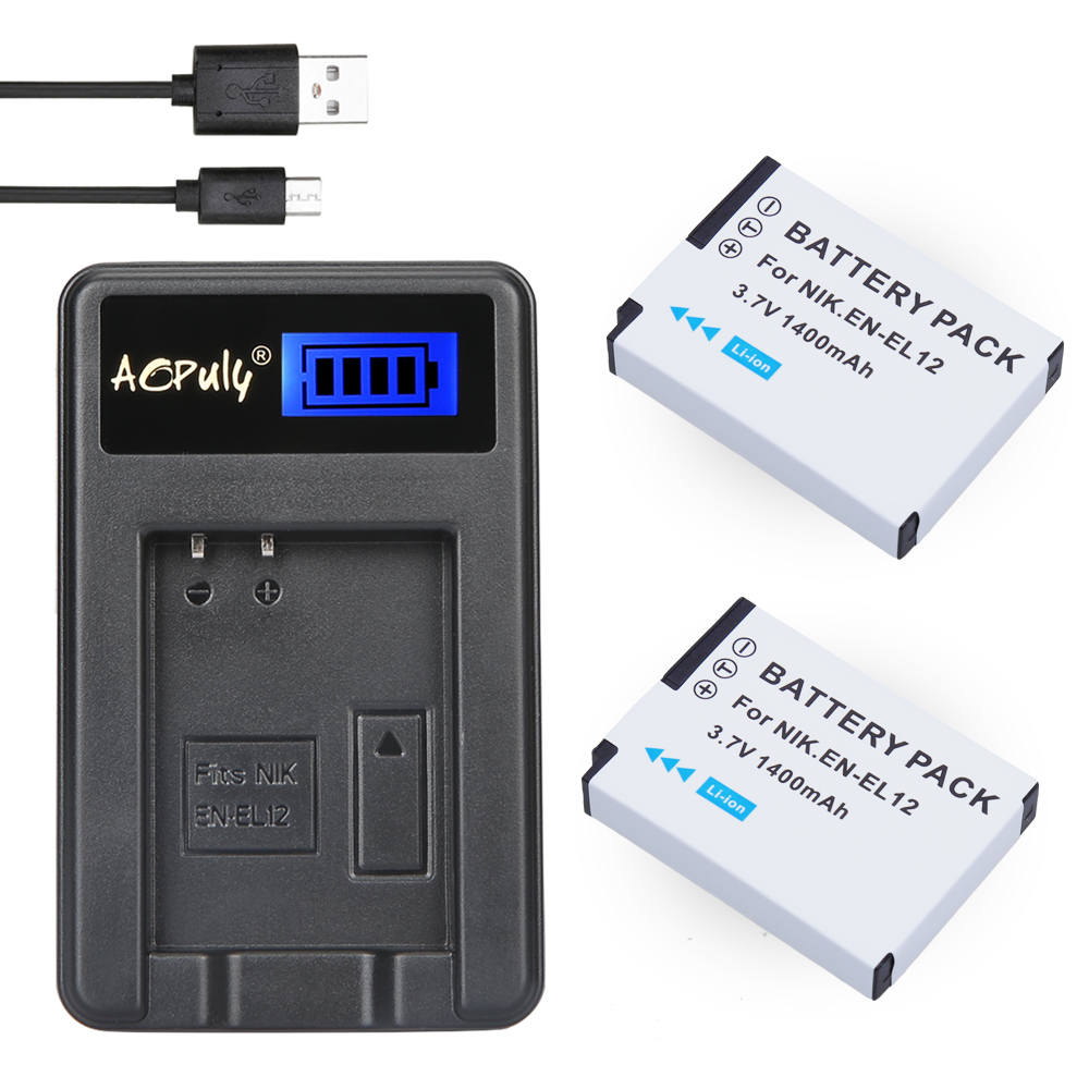 EN-EL12 batterie bateria EN EL12 + LCD USB Ladegerät Für Nikon COOLPIX S9100 S9200 S9050 P300 P310 P330 S6200 S6300 s9400 S9500