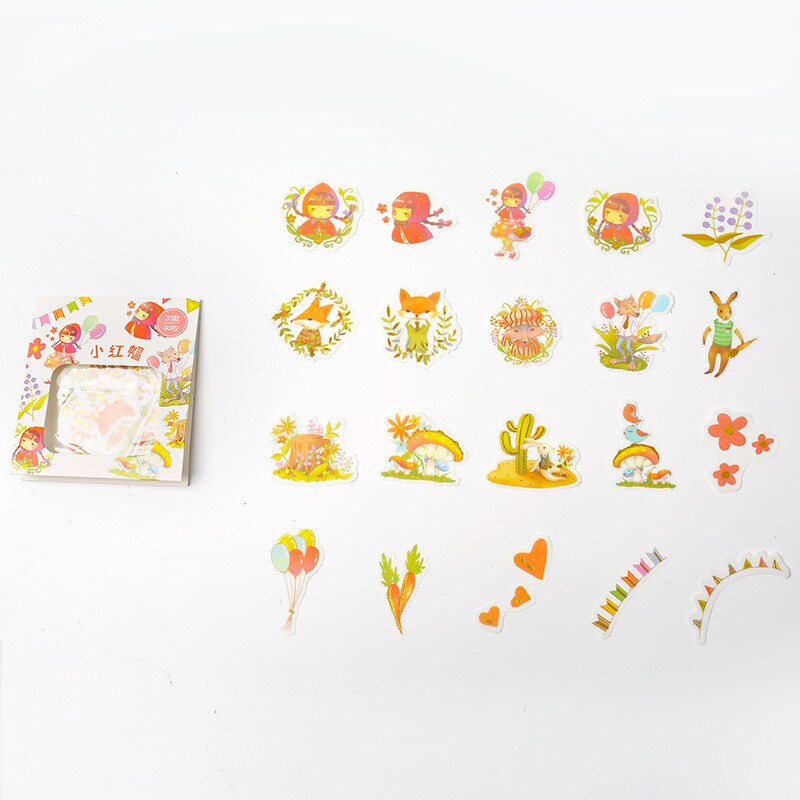 Eating Snacks Series Cute Sticker Custom Stickers Diary Stationary Flakes Scrapbook DIY Decorative Label flower Stickers set: 16