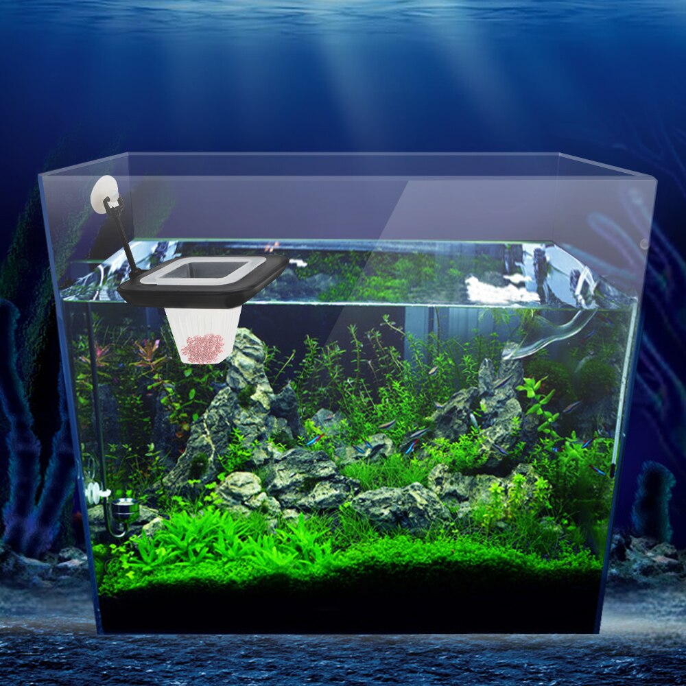 Akvarium 2 in 1 fiskefoder multifunktionelle røde orme feeder fisk flydende foder orm feeder målebæger sæt