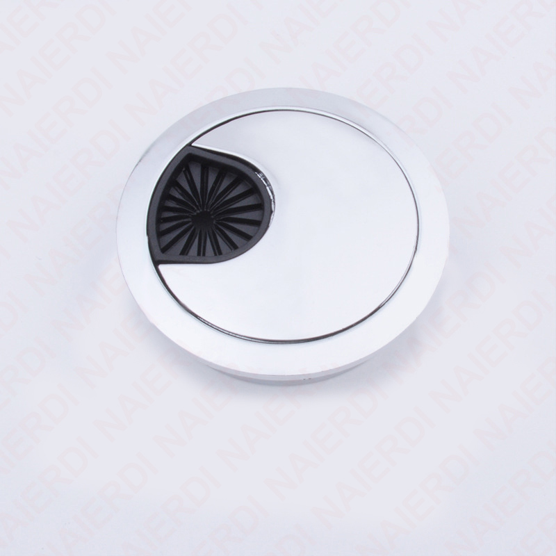 NAIERDI 50/53/60/80mm Cable Hole Cover Zinc Alloy Round Table Wire Hole Covers Outlet Port Computer Desk Grommet Line Holder: Greyish Brown / 53mm