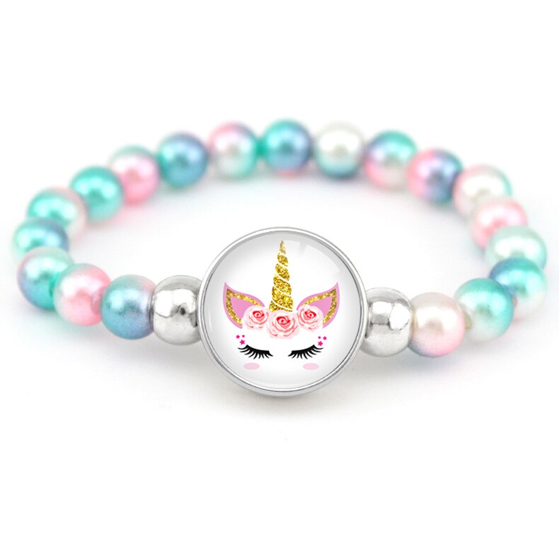 Unicorn Beads Bracelets Mermaid Trendy Jewelry Women Girls Birthday Party Many Styles: H17095