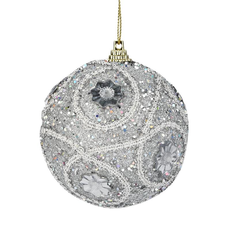 1Pc 8Cm Rhinestone Glitter Kerstballen Ornament Opknoping Kerstballen Decoratie Voor Christmas Party Xmas Boom Decoratie: A