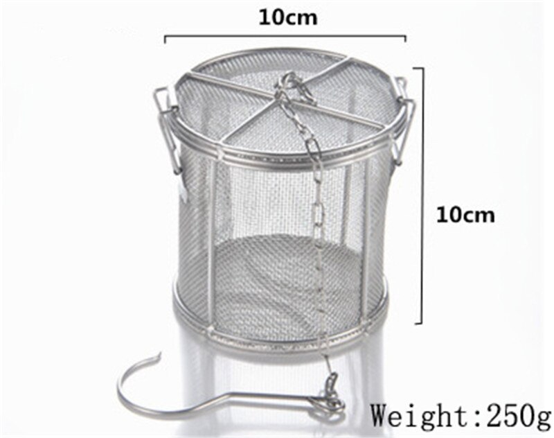 Stor 25*25cm 304 rostfri kryddpåse såssoppa smak kryddlåda te köttkorg gryta slaggseparering durkslag: W10 x h10 cm