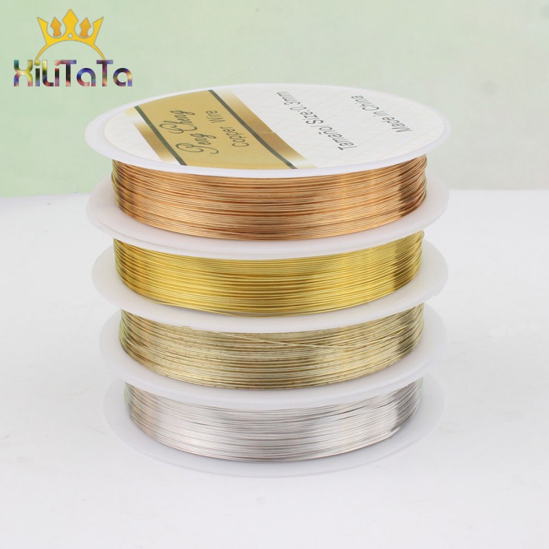 Fil de cuivre 0.3mm 0.4mm 0.5mm 0.6mm a+++, cordon de perles sans décoloration pour la fabrication de bijoux, accessoires de bracelet, longue durée