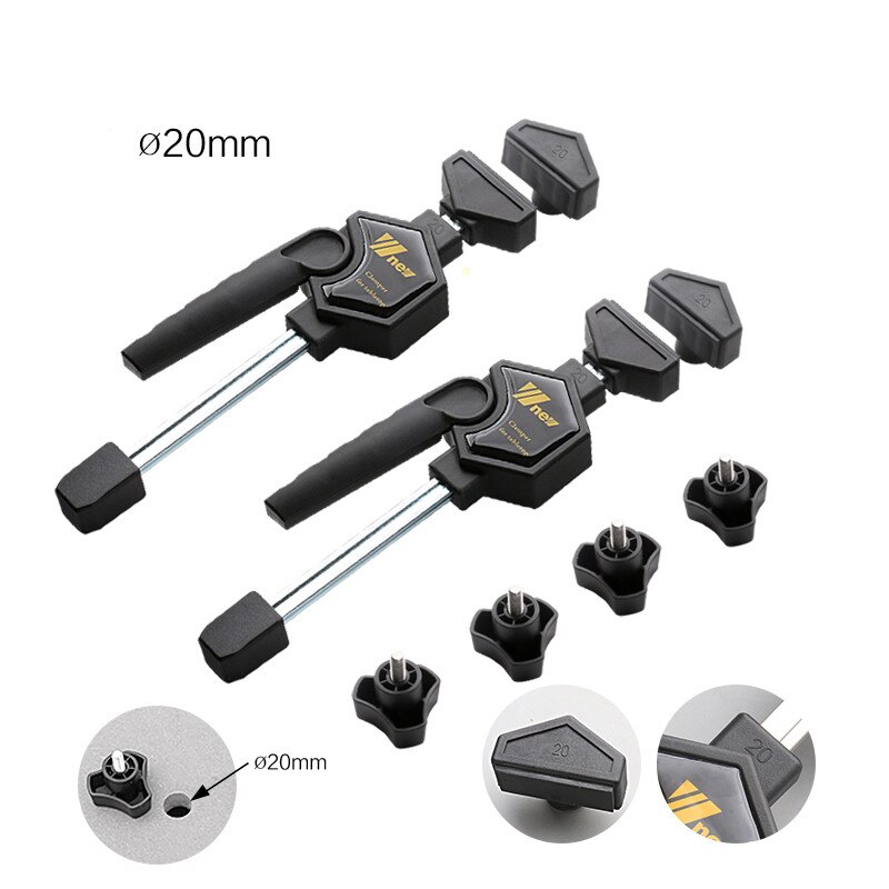 Workbench Dog Holes Quick Acting Hold Down Clamp Adjustable Fast Fixed Clip Fixture for Woodworking Benches 19/20MM Hole Tool: Style A 20mm