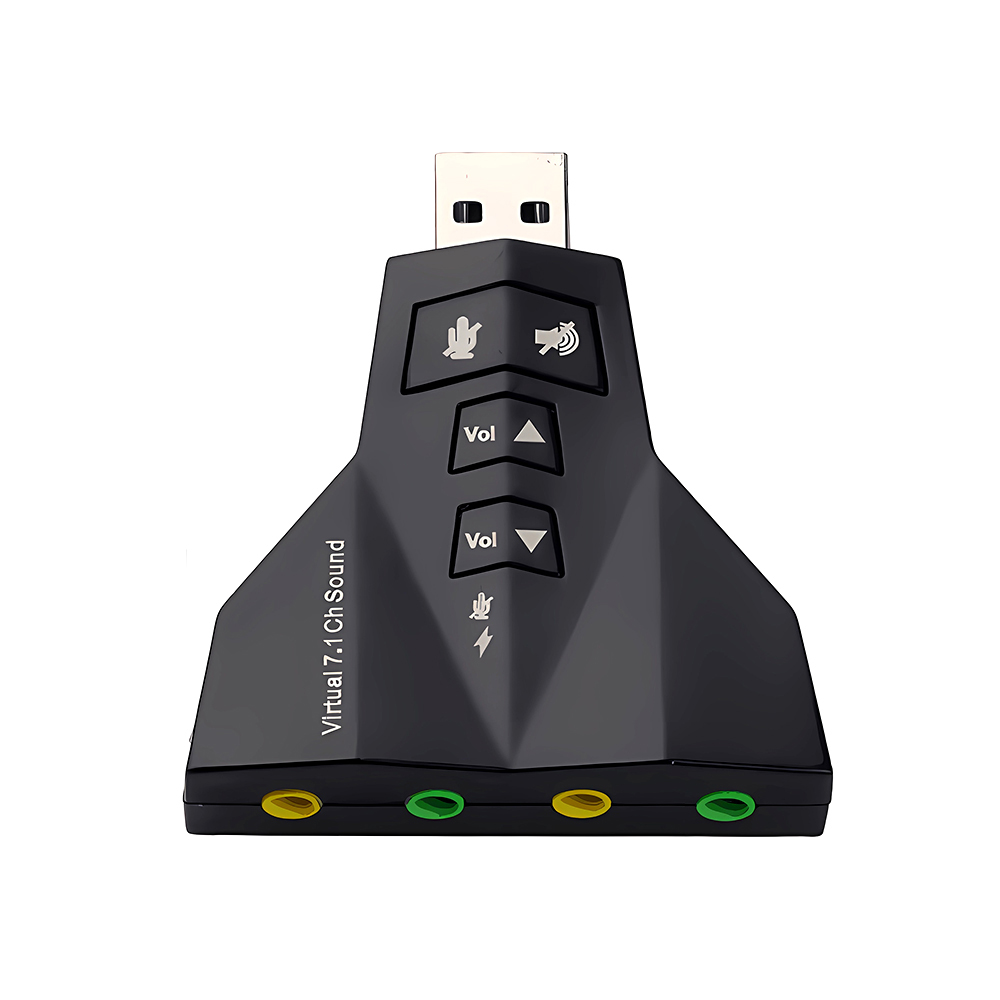 Tarjeta de sonido USB Virtual externa 7 en 1 canal adaptador de Audio de sonido 3D micrófono Dual interfaz de Audio Dual salida independiente: Default Title