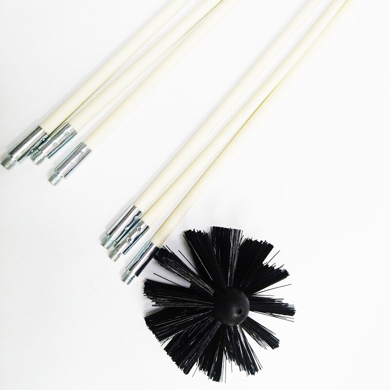 Nylon Brush With 12PCS Long Handle Chimny Kettle House Cleaner Rotary Fireplace Inner Wall Cleaning Bursh Kitchen Cleaning Tools: B