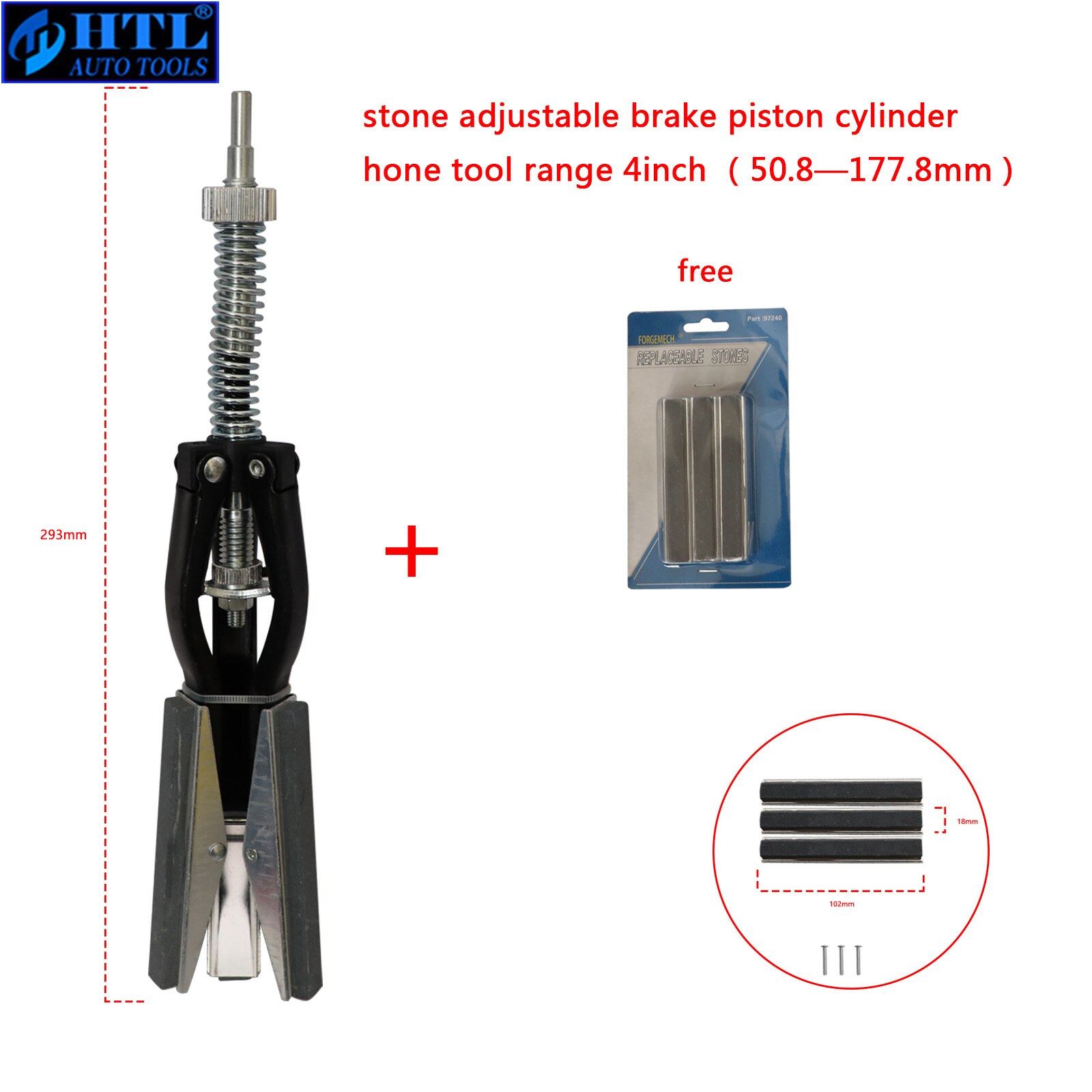 3 kjeft justerbar bremse stempel sylinder finpusse verktøy utvalg :18-63m 32-88mm 51-177mm med fri stein: 4 tommer