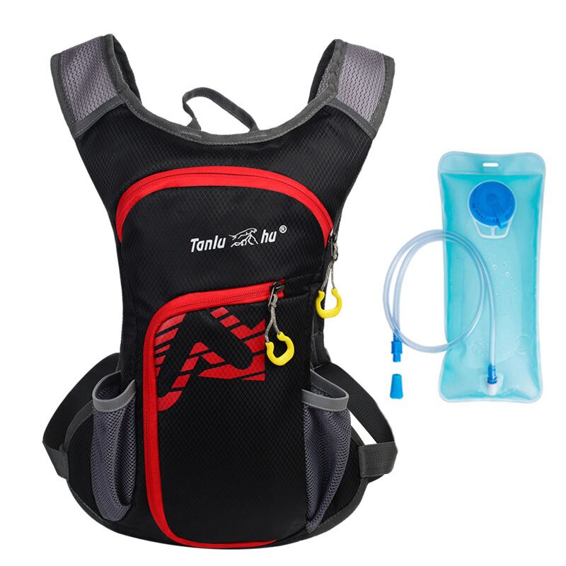 Mochila para acampar al aire libre para hombre y mujer, Mochila para correr, bolsa de agua para bicicleta de 2L, Mochila de hidratación para ciclismo, tanque de vejiga de agua de nailon