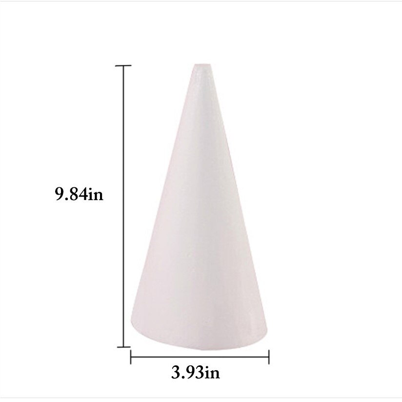 Foam Cone DIY Blank Modelling Styrofoam Christmas Tree Cone Craft Cone For Kids Manual DIY Accessories: 25CM