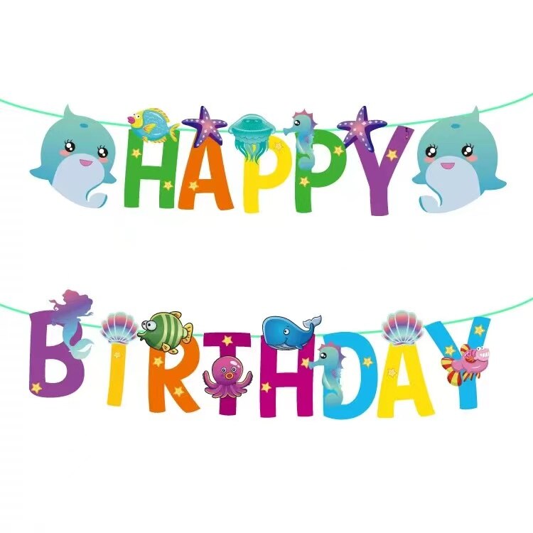 Banderole thème joyeux anniversaire avec animaux, banderole thème forêt Safari Jungle, banderole d&#39;anniversaire pour enfants garçons filles, décorations de fête d&#39;anniversaire
